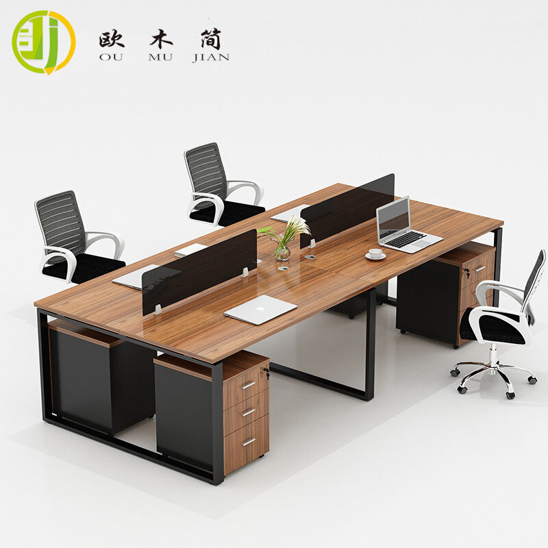 Desk and chair combination screen staff working position financial desk combination 4-person computer desk and chair office