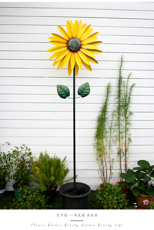 Wrought Iron Sunflower Windmill Garden Courtyard Decoration Rotating Ornament Gardening Outdoor Villa Terrace Balcony Arrangement Wrought Iron Sunflower Windmill Garden Courtyard Decoration Rotating Ornament Gardening Outdoor Villa Terrace Balcony Arrangement