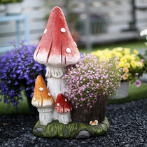 Mushroom Flower Pot Plant Creative Garden Courtyard Decoration Mesh Red Multimeat Villa Balcony Lawn Terrace Landscape Pendulum