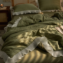 Korean version of Buffle Veil Pure Water washing cotton Summer quilts by four sets of summer cool quilts by air conditioning by single double Dormitory quilts by cottonquilts