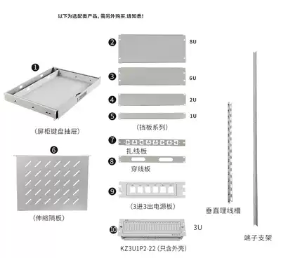 Network cabinet blind board mobile power supply partition baffle keyboard drawer 1u4u power distribution unit box support shell accessories