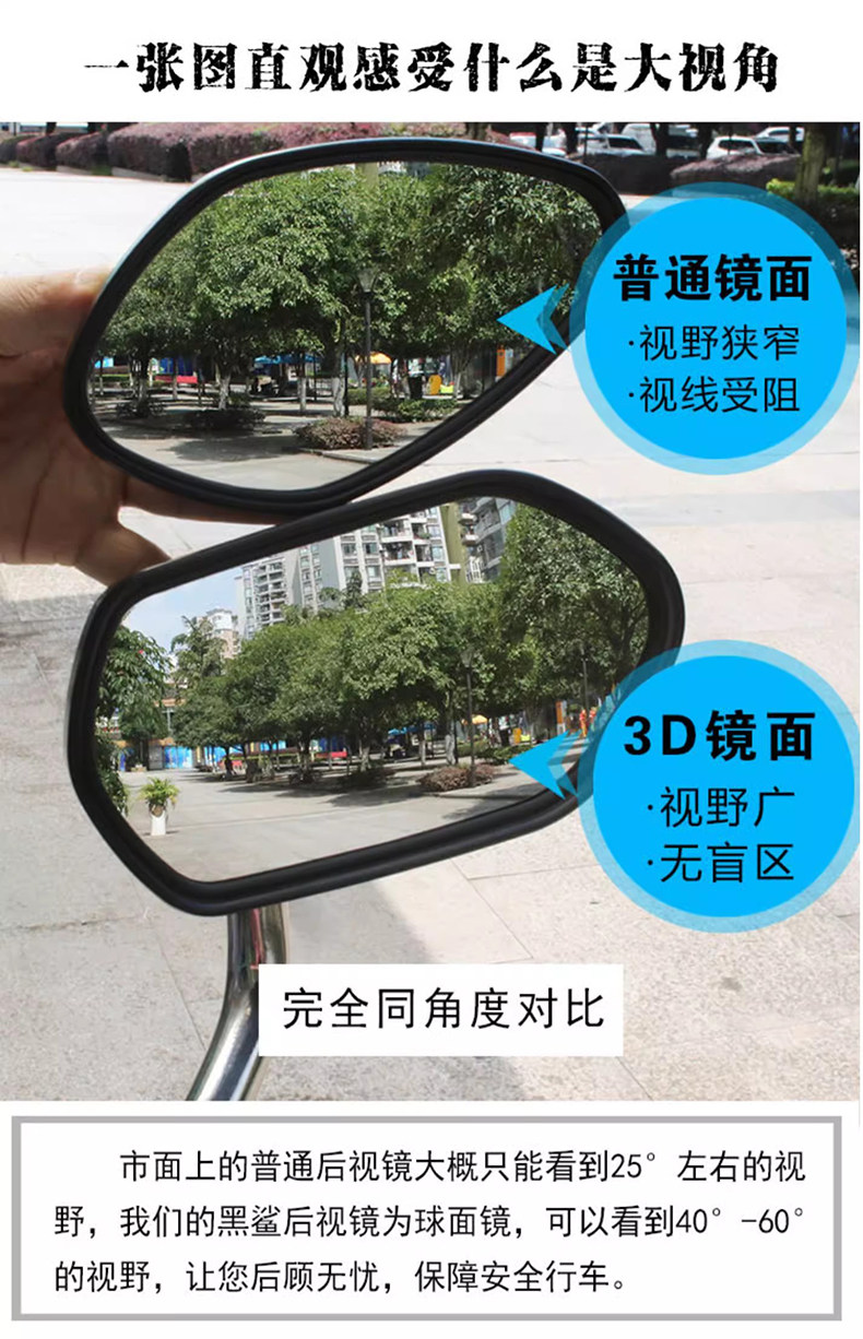 Pedal motorcycle Qianjiang QJMOTOR Hong 125 rearview mirror convex mirror spherical large field of view modified mirror accessories
