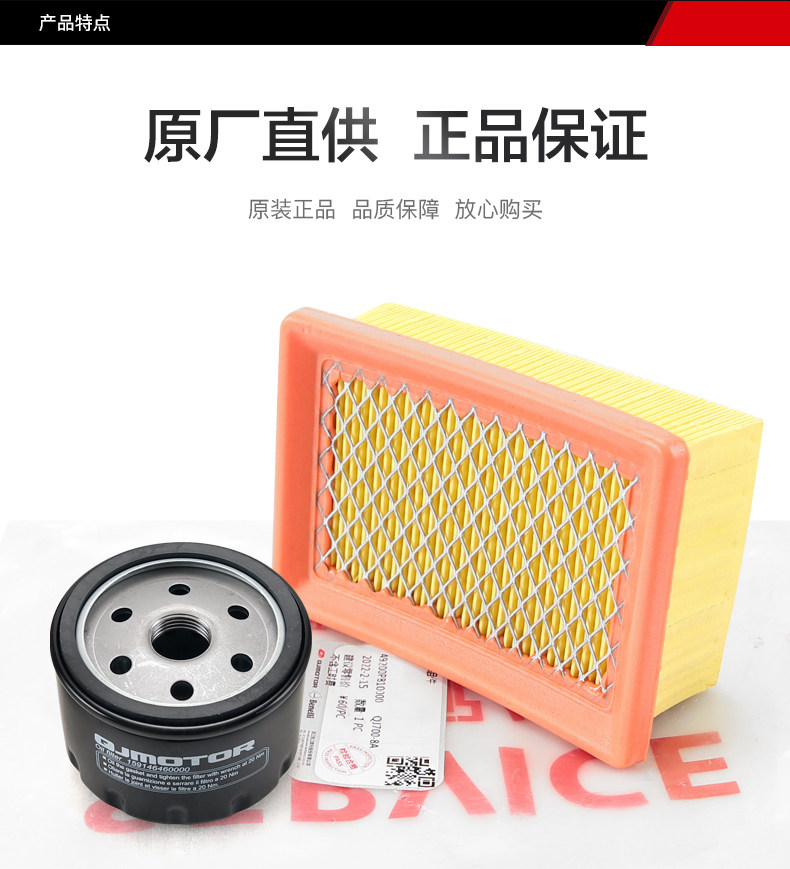 Original Qianjiang Motorcycle HongFORT350 QJ350T-2D Oil Filter Element Air Filter Air Filter