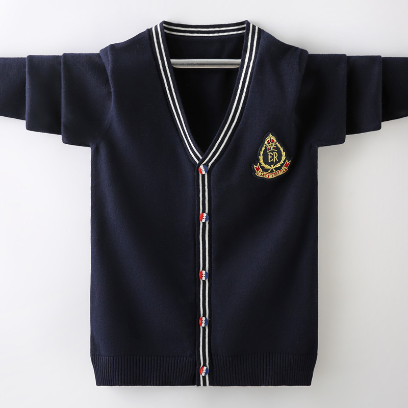 CUHK children's children sweaters jacket spring autumn season new knit cardiovert boy boy foreign Piochists Inn wind slim