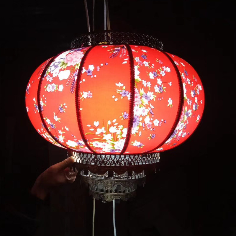 New Year round sheepskin lanterns outdoor waterproof big red lanterns balcony lanterns hot pot shop decoration chandeliers Spring Festival lanterns - Taobao