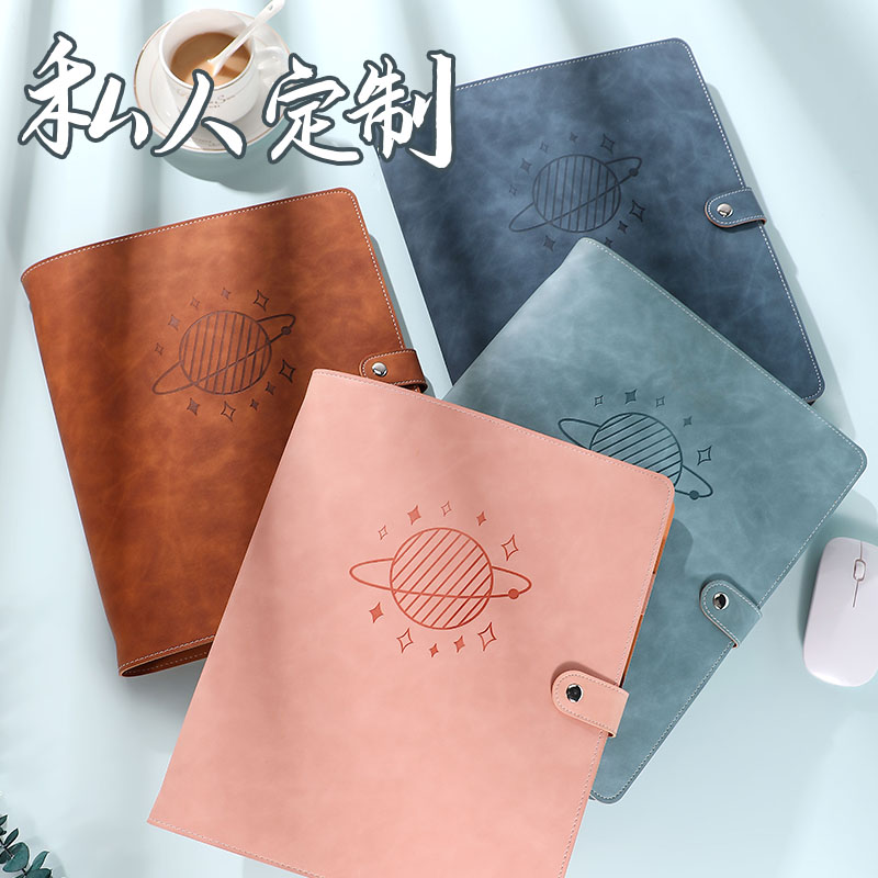 A4 Universal Thickened Business Office Work Conference Record Stationery Art Refined Simplicity Joins Wind College Students Loose Leaf Large Diary Note Notebook shell can imprint custom logos