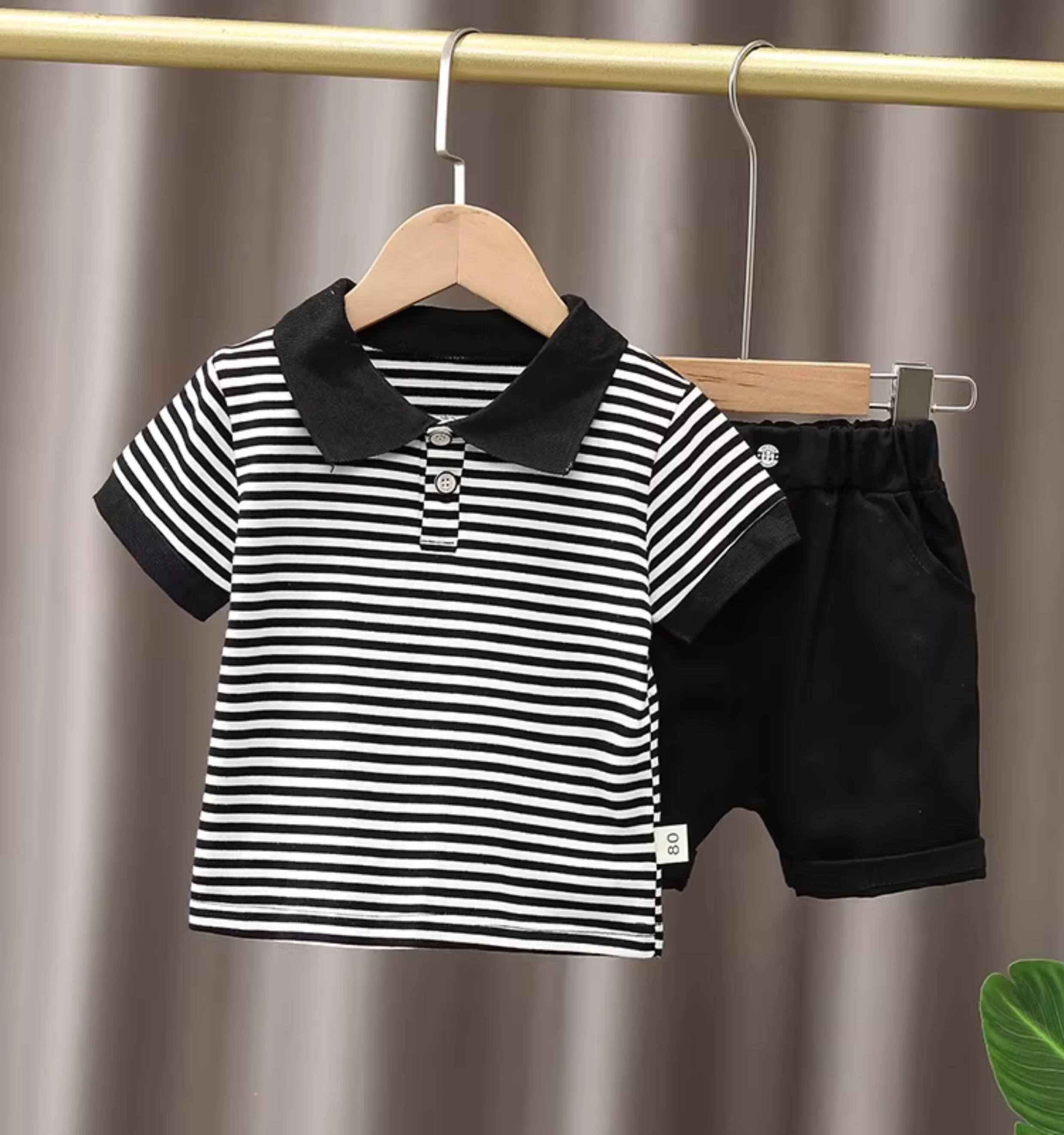 Boys Summer Short Sleeve Polo Outfit Set - Trendy Korean Style Kids Clothing O1CN01Y5Fj0e2HiKb2jcXEl !!2208083549184