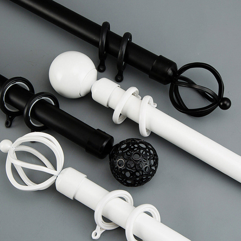 Fuju Aluminum Alloy Roman Rod Curtain Rod Modern Simple Nordic Single Rod Double Rod Curtain Track Bracket Top Mount