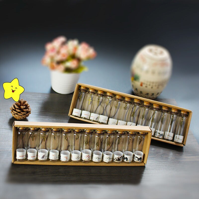 Constellation Drift Bottle Mini Wood Stopper Small glass bottle Xu may bottle creative birthday present to send a classmate small gift
