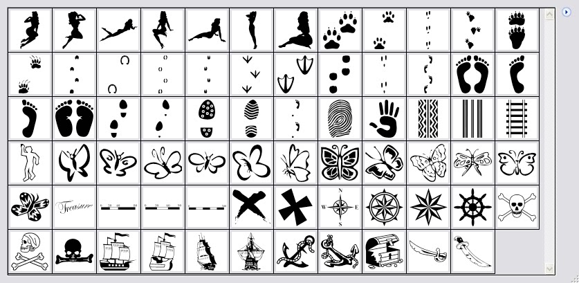 PS自定义形状工具3000多款图案边框动物植物人物花纹图形素材插件