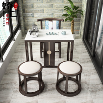 Balcony tea table and chair combination Small Kung Fu tea table Household small tea table Simple and simple solid wood zen Chinese tea table