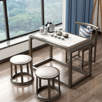 Balcony tea table and chair combination Solid wood tea table Household small tea table small tea table Modern simple simple small tea table