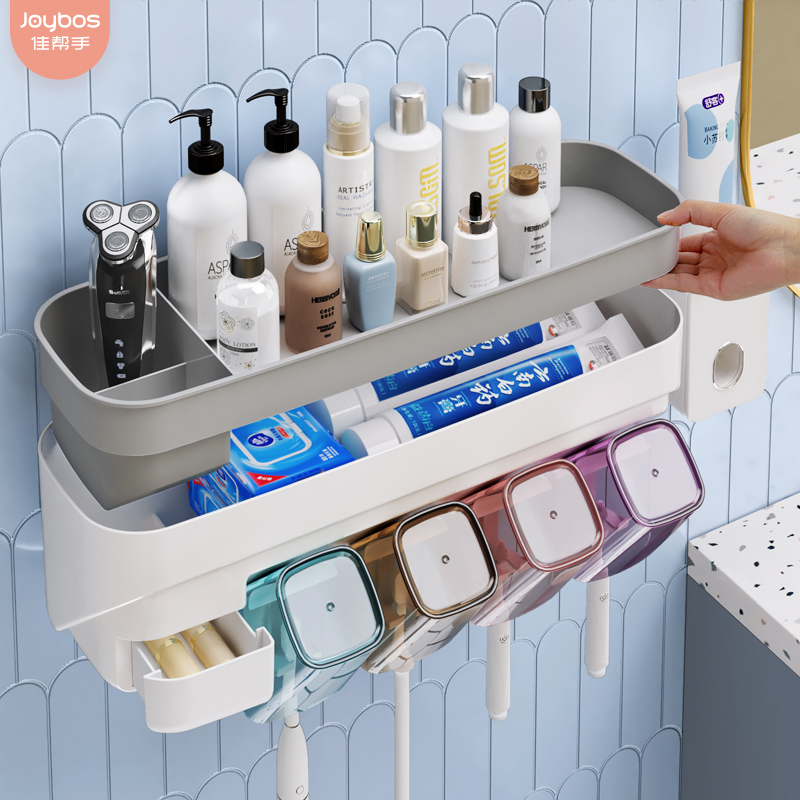 Japan imported MUJIE toothbrush rack free punching mouthwash cup toothbrush cup wall-mounted bathroom wall-mounted