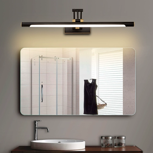 Передние фары для зеркала для ванной комнаты, медное светодиодное интерьерное освещение, в американском стиле, легкий роскошный стиль