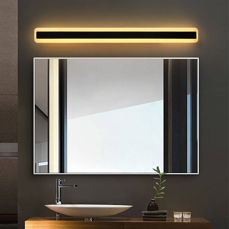 Mirror front light toilet LED free of punch and stick washstand Dresser Dresser 3 Color Changed Light Strip Bathroom Mirror Light-Taobao