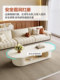 2025 New Cream-Style Slate Coffee Table, Light Luxury and High-End Coffee Table for Living Room, Suitable for Small Households, Minimalist Table