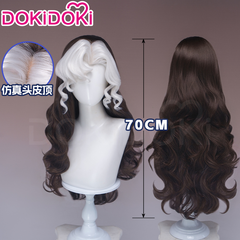 Dokidoki in Stock Marvel Rivalry Rakshasa Female Cosplay Wig with Bangs 70cm Curly Hair