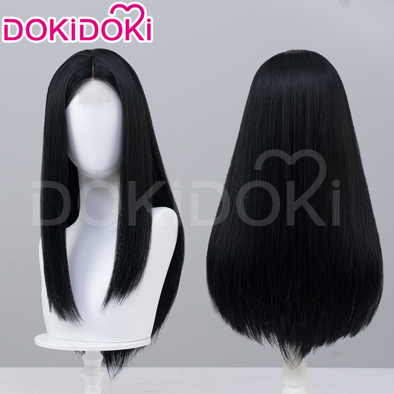Dokidoki in Stock Crazy Alice Cosplay Wig Small Area Front Lace Black 55cm Long Hair Dokidoki in Stock Crazy Alice Cosplay Wig Small Area Front Lace Black 55cm Long Hair