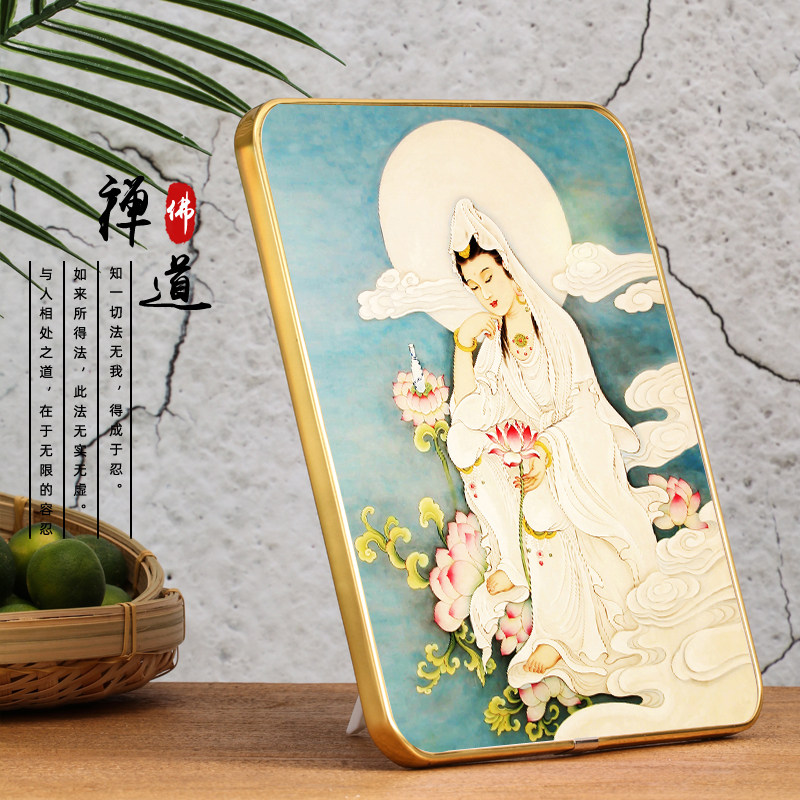 Customized Bodhisattva portrait of Buddha hanging drawing stage Pure soil white clothes of Doctor Buddha hanging drawing