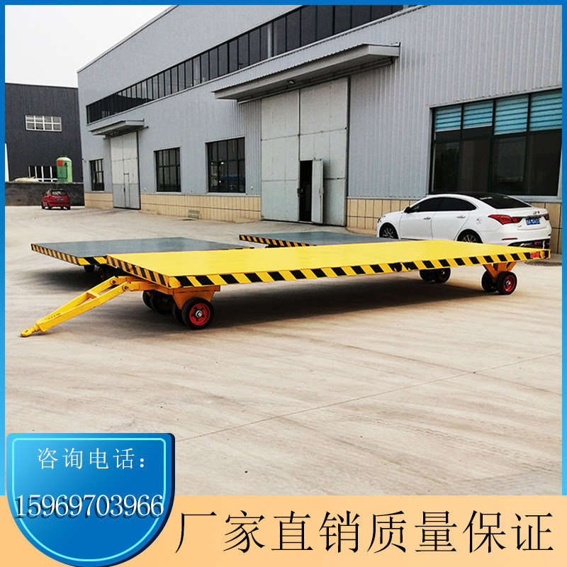 Customized 2-50 ton stacker towed flatbed trailer factory warehouse logistics transfer turnover handling tool vehicle