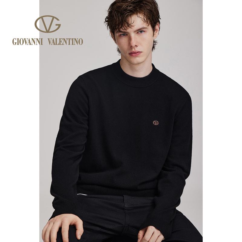 Giovanni Valentino Autumn and Winter Men's Wool Sweater Round Neck Sweater Versatile Casual Loose Knitwear