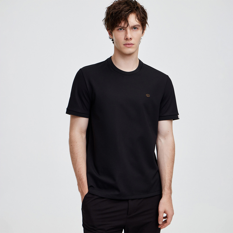 Giovanni Valentino Summer Thin Cool Round Neck Short-Sleeved T-Shirt Men's Casual Simple Quick-Drying T-Shirt