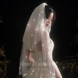 月下相恋 Белая затяжка короткая завеса мори ретро фотография реквизита брак