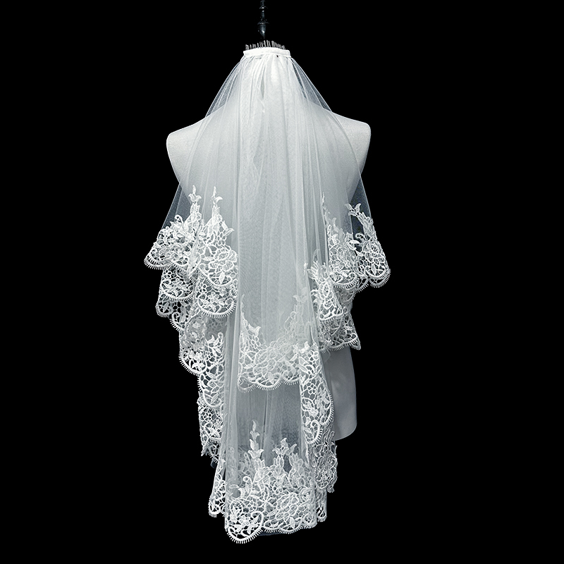 Bridal Wedding Main Veil, Super Fairy-Like, High-End, Light Luxury, Water-Soluble Lace, Double-Layer Photo Shoot Veil, Headpiece