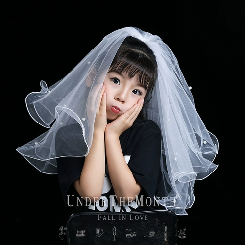 Детская лесная вуаль, реквизит для фотосессии, белая пышная короткая вуаль «Любовь под луной», супер сказочная вуаль