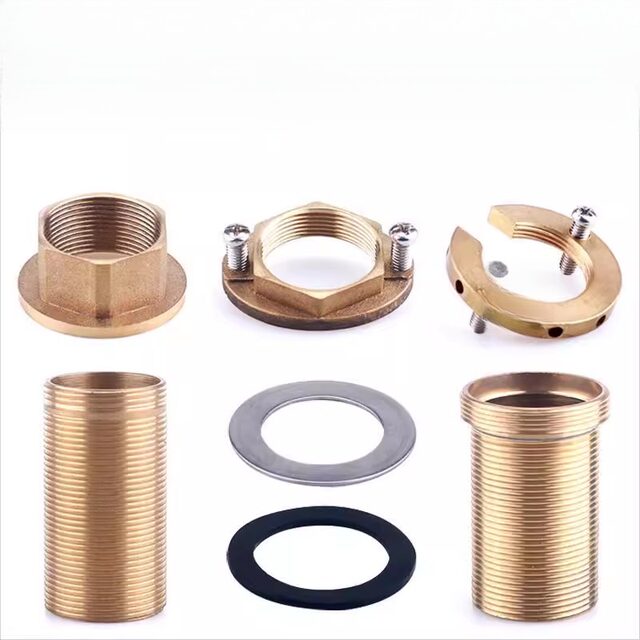 Washbasin hot and cold faucet fixed accessories installation fastening screw tube copper nut cap joint gasket ring