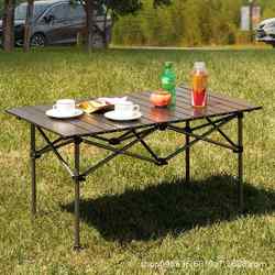 Outdoor Folding Table, Metal Egg Roll Table, Portable Camping Picnic Table, Stall Table, Camping Barbecue, Self-Driving Tour