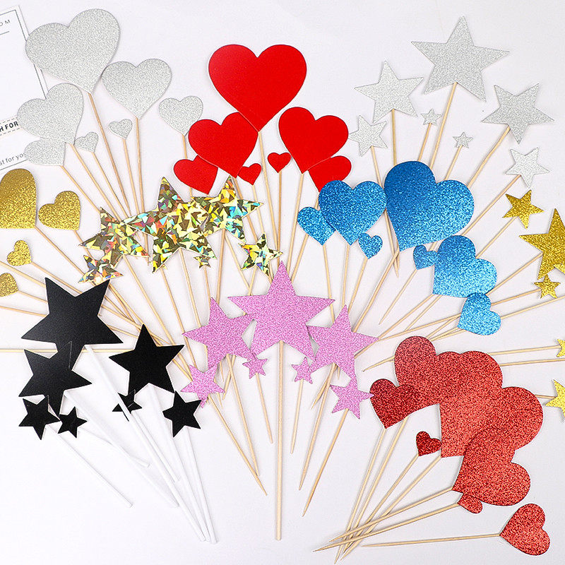 Red cake decorated with Pentagon love plug - in baking party plug - in plug - in 7 pack