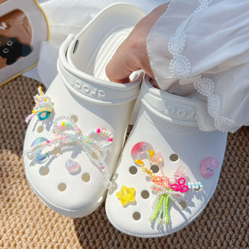 Dopamine Crocs Beaded Shoe Flower Accessories DIY Slippers Decorative Buckle Adaptation Crocs Crocs Case