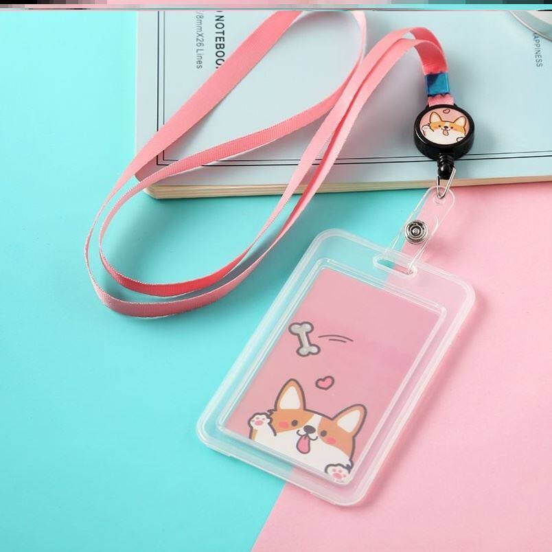 Cartoon portable out of the convenience of work card badge tag Staff traffic card bag in and out of the public card card cover Children