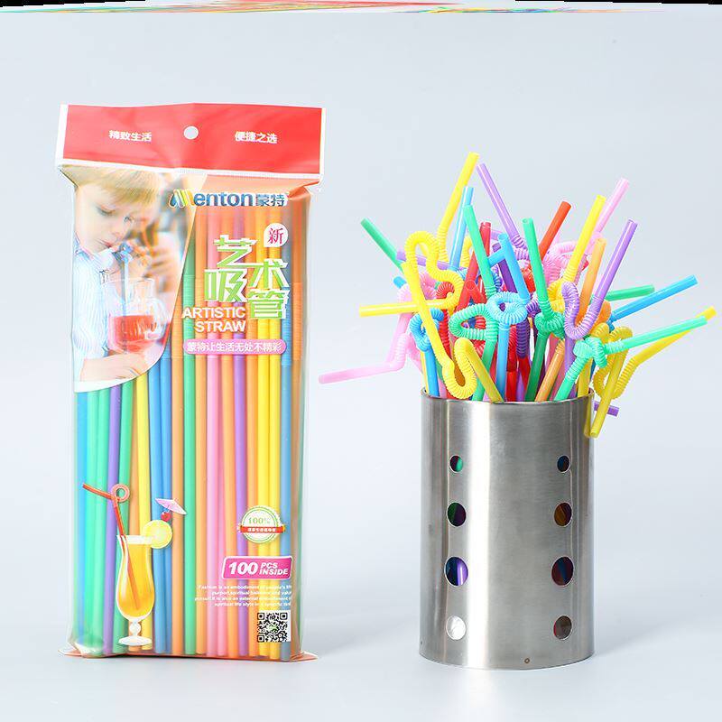 Shop beverage juice early education woven separate children's plastic heat-resistant independent art baby color straw kindergarten