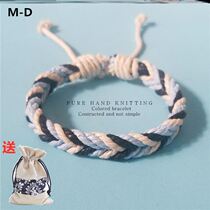 Wind bracelet braided hand rope minimalist hand chain retro cotton hemp rope handmade straw choreographer ring student