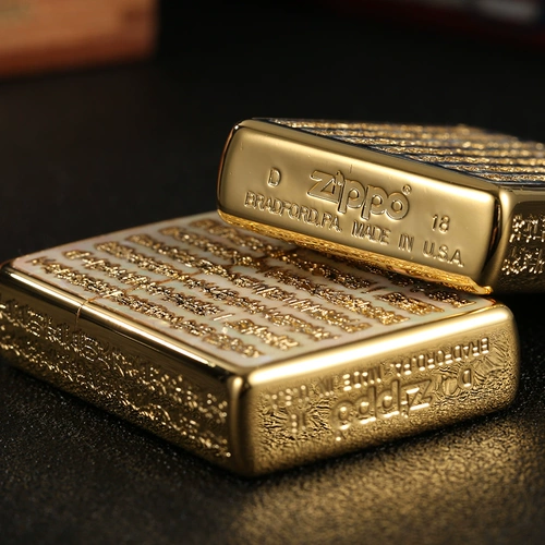 Zhibao Zippo Kerosene Lighter Double -Sled Shell Inlaid Prajna Sutra Paramita Heart Sutra Buddhism Buddhism