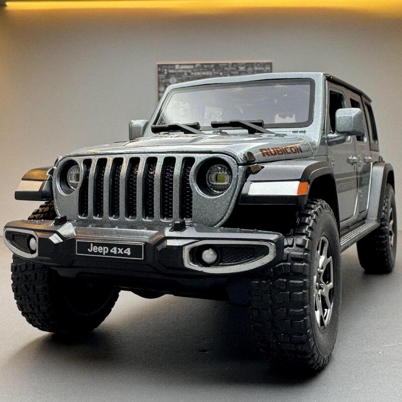 Alloy Car Model 1:22 Jeep Wrangler Off-Road Vehicle with Sound and Light, Pull-Back Toy Car, Music Model Ornament, Large Size Alloy Car Model 1:22 Jeep Wrangler Off-Road Vehicle with Sound and Light, Pull-Back Toy Car, Music Model Ornament, Large Size