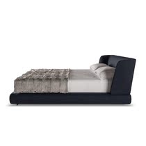 Italian leather bed modern simple 1 meter 8 master bedroom small apartment Napa leather double bed high end minimalist atmospheric bed