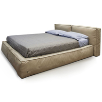 Nordic cloth bed imported Italian minimalist modern Queen FLANN2 0 small apartment master bedroom double bed floor-to-ceiling bed