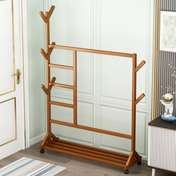 Coat Rack Floor Bedroom For Home Solid Wood Tree Branch Hanger Shoe Rack Integrated Multi-functional Simple Storage Rack