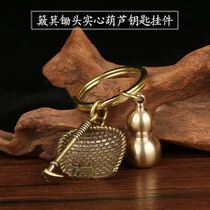 Good shopping shop to buy two hair three pure handmade copper gourd physical exquisite atmosphere trailer hanging key factory direct sales