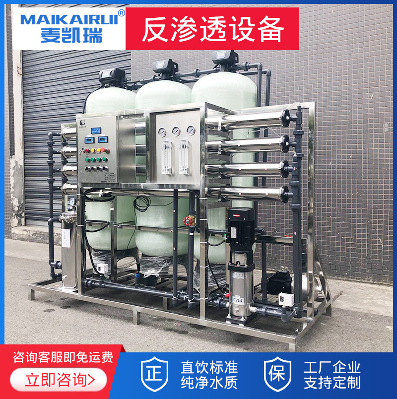 Large 0 25-2 Tons Reverse Osmosis Pure Water Treatment Equipment Straight Drinking Machine Industrial Purification Filter Deionised Water