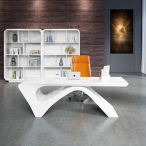 Desk painted boss table White President table simple modern light luxury ladies single large Class table and chair combination