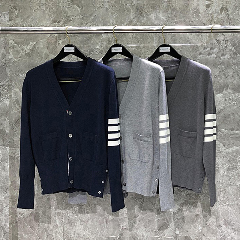 Tnom Biovvna Tb Knitted Cardigan Wool Sweater Four-Button Cardigan V-Neck Unisex Couple Style Jacket High-End Version