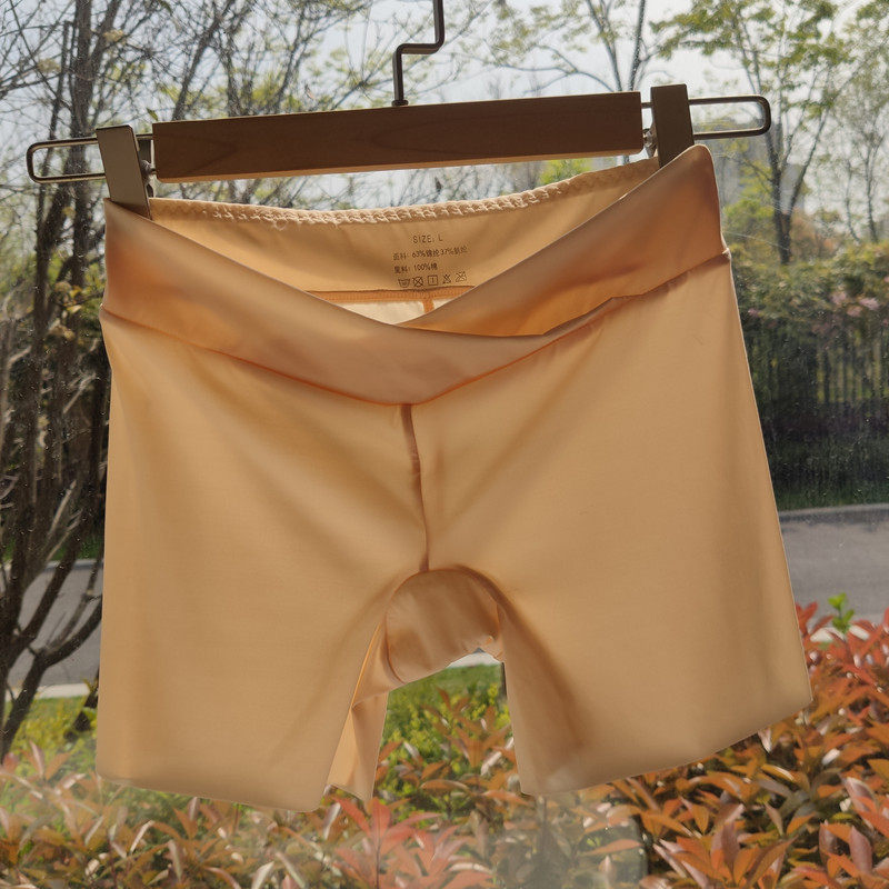 Pregnant Woman Safety Pants Anti-Walking Light Summer Thin Section Ice Wire Low Waist Shorts Head Tight Elastic Inner Lap Pants Large Size Summer Dress