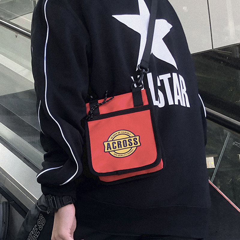 ACROSS Street Hip Hop Hip Hop Small Skew Satchel men and women in the new Korean version Men's tourist single shoulder bag Leisure Mini Small bag