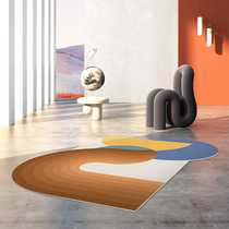 (One blanket one painting)Modern simple light luxury carpet Living room coffee table blanket heterosexual line bedroom bedside blanket customization