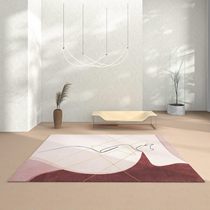 (One blanket one painting)Modern simple light luxury wind living room carpet Bedroom cloakroom Bedside coffee table blanket can be customized