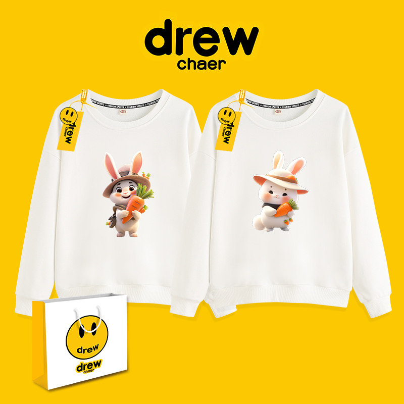 Rabbit necropolis Children's spring and autumn money boy girl's autumn clothes cartoon 2023 round collar cool and thin with personality foreign air blouses-Taobao